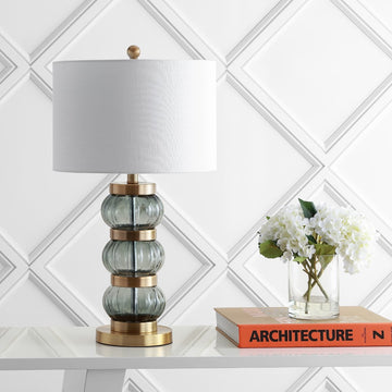 Linna 27.5" Glass/Metal Table Lamp - JONATHAN Y